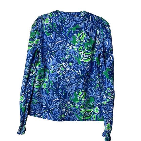 Lilly Pulitzer Coulter Top Abaco Blue Blouse Size XX Small New - Picture 4 of 15